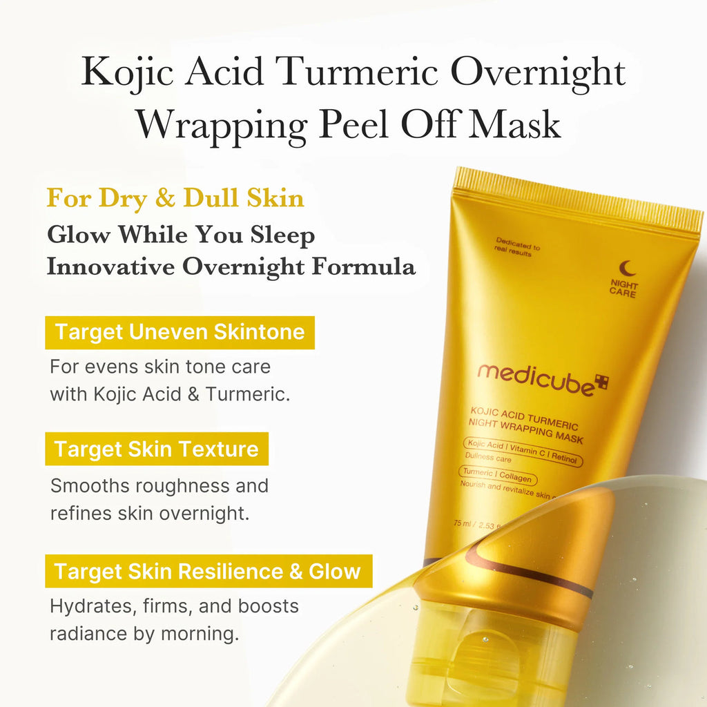 MEDICUBE KOJIC ACID TURMERIC NIGHT WRAPPING MASK 75 ML