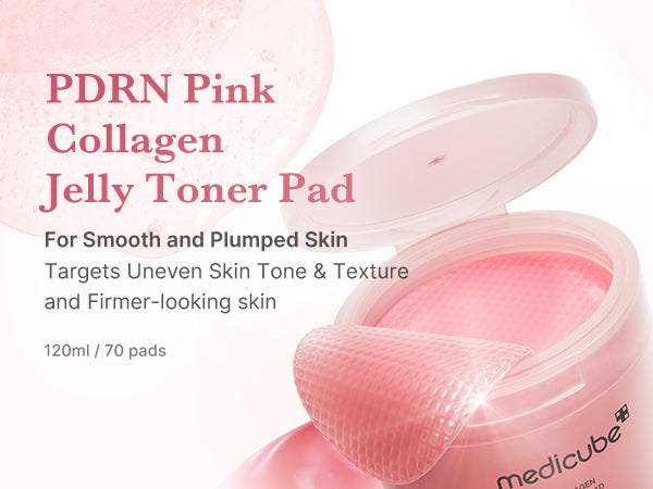 MEDICUBE PDRN PINK COLLAGEN TONING GEL TONER PAD 120ML 70PADS