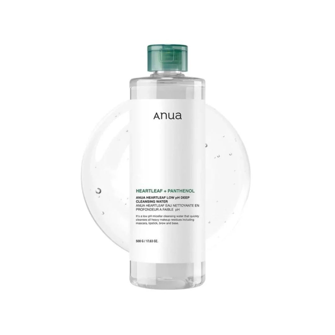 ANUA Heartleaf 87% Panthenol Eau Nettoyante en Profondeur à Faible pH 500 g – Nettoyant doux apaisant coréen