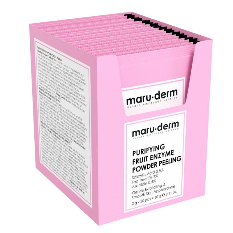 MARUDERM PEELING PURIFIANT AUX ENZYMES DE FRUITS EN POUDRE 60G 30 PCS – Peau Nette & Purifiée