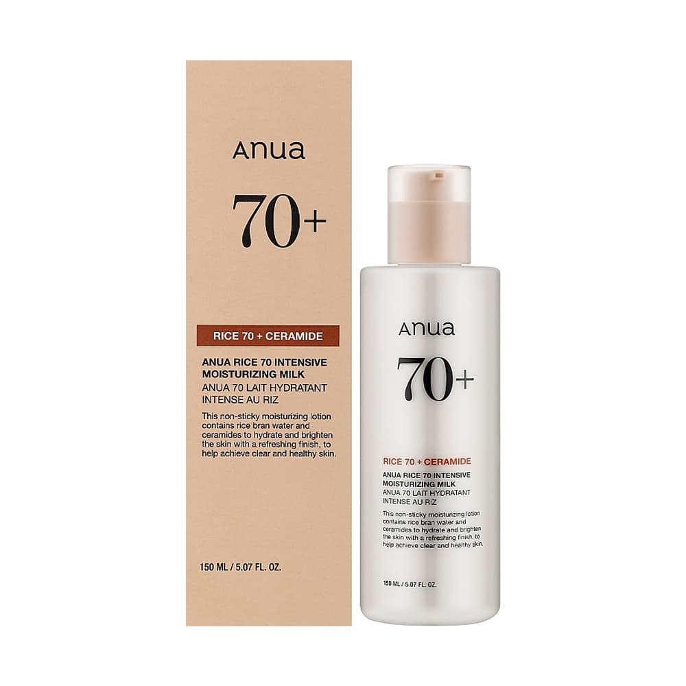 ANUA 70+ Ceramide Lait Hydratant Intense au Riz 150ml – Soin Nourrissant & Éclat à l’Extrait de Riz et Céramides